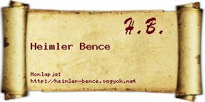 Heimler Bence névjegykártya
