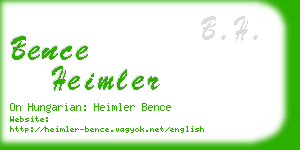 bence heimler business card